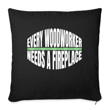 birthday present idea jokes chainsaw grab - Sofa pillowcase 17,3'' x 17,3'' (45 x 45 cm) - black - Front