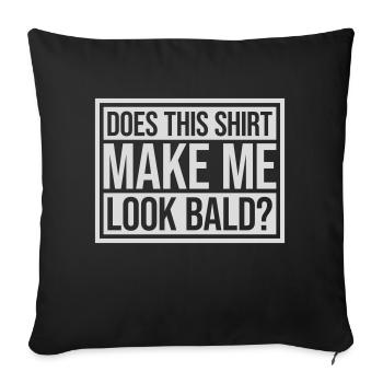 Look chemise chauve citation - Housse de coussin décorative 45 x 45 cm - noir - Devant