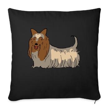 Australian Silky Terrier - Sofa pillowcase 17,3'' x 17,3'' (45 x 45 cm) - black - Front