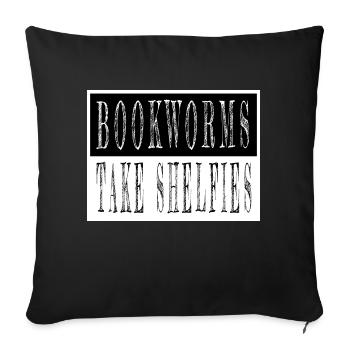 Livre nerd bibliophile livre cat wine - Housse de coussin décorative 45 x 45 cm - noir - Devant