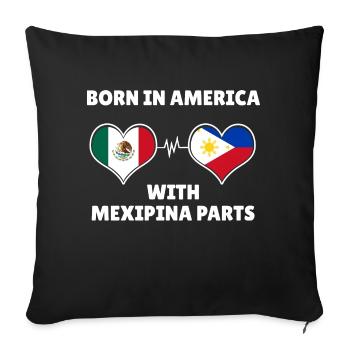 Philippines Filipina Mexique Heart DNA I Cadeau - Housse de coussin décorative 45 x 45 cm - noir - Devant