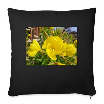 common evening primrose Oenothera biennis - Sofa pillowcase 17,3'' x 17,3'' (45 x 45 cm) - black - Front