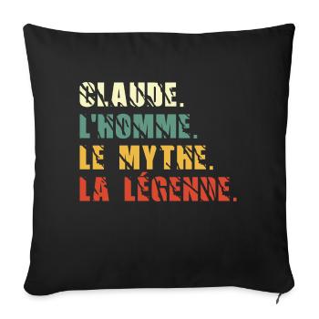 Claude l homme le mythe la légende - Housse de coussin décorative 45 x 45 cm - noir - Devant