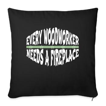 Déclaration Carpenter Saw Felling Carpenter Tshirts - Housse de coussin décorative 45 x 45 cm - noir - Devant