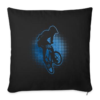 bmx fahrrad bmx jungen Herren Bike Radfahren - Sofakissenbezug 45 x 45 cm - Schwarz - Vorne