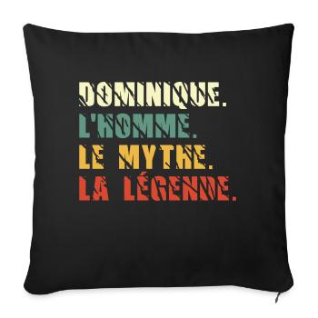 Dominique l homme le mythe la légende - Housse de coussin décorative 45 x 45 cm - noir - Devant