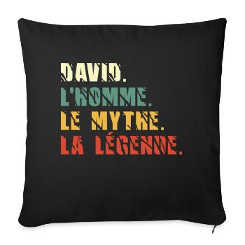 David l homme le mythe la légende - Housse de coussin décorative 45 x 45 cm - noir - Devant