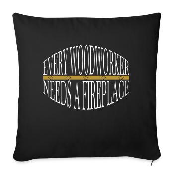 badge tree chop wood tools blogger hobbyists - Sofakissenbezug 45 x 45 cm - Schwarz - Vorne