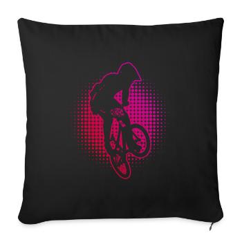 Bike bmx bike women men bmx bmx boys - Sofa pillowcase 17,3'' x 17,3'' (45 x 45 cm) - black - Front