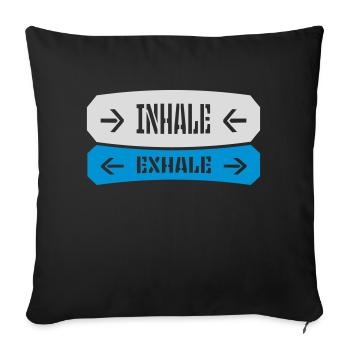 inhale exhale yoga quote - Sofa pillowcase 17,3'' x 17,3'' (45 x 45 cm) - black - Front