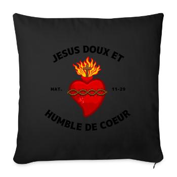 Sacré-Coeur de Jésus - Housse de coussin décorative 45 x 45 cm - noir - Devant