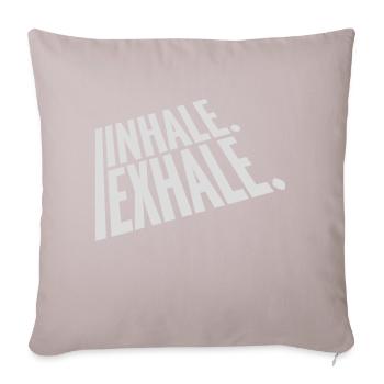 Inspirez expirez Yoga citation - Housse de coussin décorative 45 x 45 cm - taupe clair - Devant