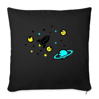 Universe - Sofa pillowcase 17,3'' x 17,3'' (45 x 45 cm) - black - Front