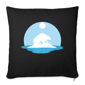 Polar Bear - Sofa pillowcase 17,3'' x 17,3'' (45 x 45 cm) - black - Front