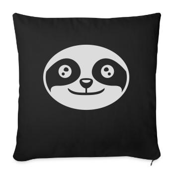 Tête ronde face paresseux - Housse de coussin décorative 45 x 45 cm - noir - Devant