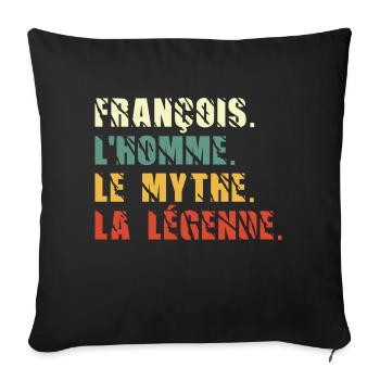 François l homme le mythe la légende - Housse de coussin décorative 45 x 45 cm - noir - Devant