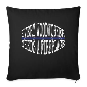 Woodworking Carpentry Lumberman Gift Funshirt - Sofa pillowcase 17,3'' x 17,3'' (45 x 45 cm) - black - Front