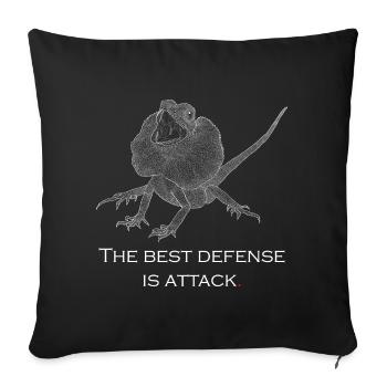 The best defense is attack - Housse de coussin décorative 45 x 45 cm - noir - Devant