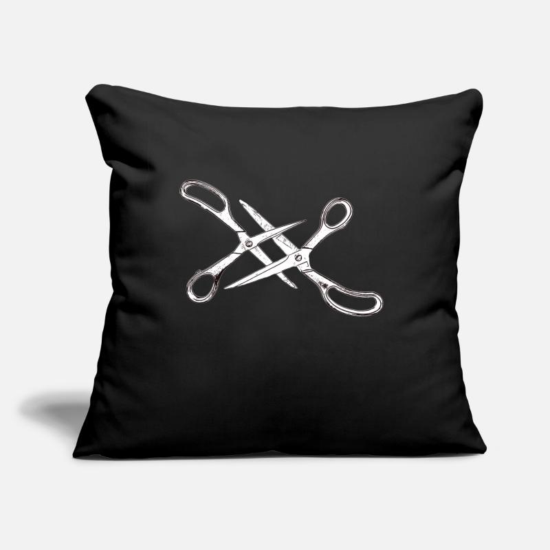 Deux ciseaux Housse de coussin décorative 45 x 45 cm
