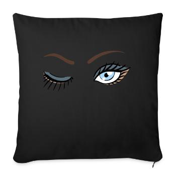 Eyes wink - Sofa pillowcase 17,3'' x 17,3'' (45 x 45 cm) - black - Front