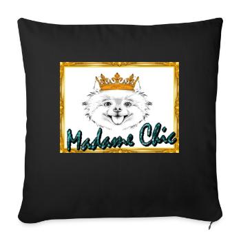 Madame Chic, T-shirt, sweater, accessories - Sofa pillowcase 17,3'' x 17,3'' (45 x 45 cm) - black - Front