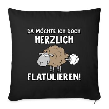 Herzlich flatulieren - Sofakissenbezug 45 x 45 cm - Schwarz - Vorne