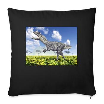 Dinosaur Allosaurus - Sofa pillowcase 17,3'' x 17,3'' (45 x 45 cm) - black - Front