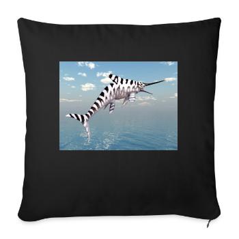 Ichthyosaur Eurhinosaurus - Sofa pillowcase 17,3'' x 17,3'' (45 x 45 cm) - black - Front