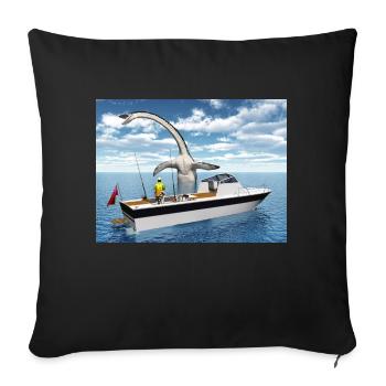 Pêcheurs en haute mer et monstres marins - Housse de coussin décorative 45 x 45 cm - noir - Devant