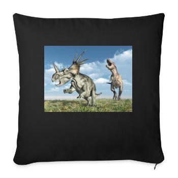 Tyrannosaurus Rex and Styracosaurus - Sofa pillowcase 17,3'' x 17,3'' (45 x 45 cm) - black - Front