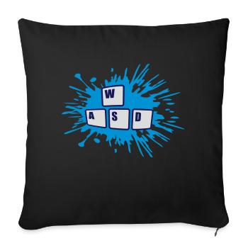 Gamer WASD Keyboard Keys - Sofa pillowcase 17,3'' x 17,3'' (45 x 45 cm) - black - Front