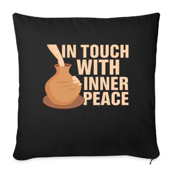 In Touch With Inner Peace Pottery - Sofakissenbezug 45 x 45 cm - Schwarz - Vorne