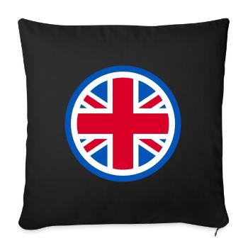 Royaume-Uni - Union Jack - Housse de coussin décorative 45 x 45 cm - noir - Devant