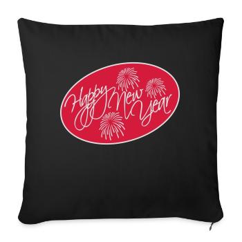 Citation Bonne année - Housse de coussin décorative 45 x 45 cm - noir - Devant