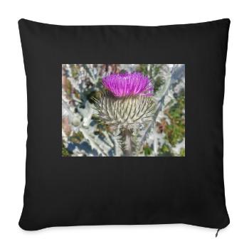 Chardon écossais aussi chardon laineux - Housse de coussin décorative 45 x 45 cm - noir - Devant