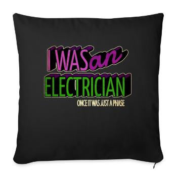 electrician bib humor present retired happy funny - Sofakissenbezug 45 x 45 cm - Schwarz - Vorne