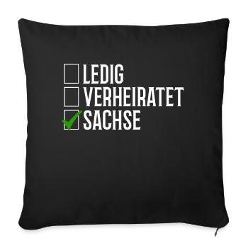 Sachsen Verheiratet Ledig - Sofakissenbezug 45 x 45 cm - Schwarz - Vorne