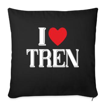 I LOVE TREN - Sofakissenbezug 45 x 45 cm - Schwarz - Vorne