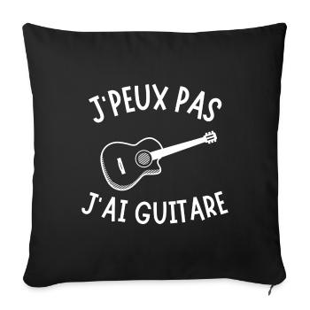 guitare, guitariste, fan de guitare - Housse de coussin décorative 45 x 45 cm - noir - Devant