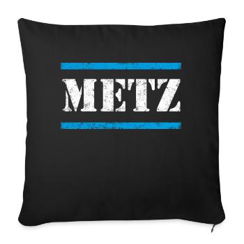 Metz - Housse de coussin décorative 45 x 45 cm - noir - Devant
