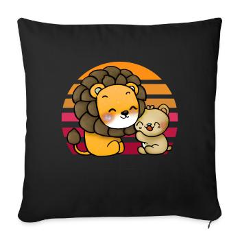 Leo cuddles bear - Sofa pillowcase 17,3'' x 17,3'' (45 x 45 cm) - black - Front