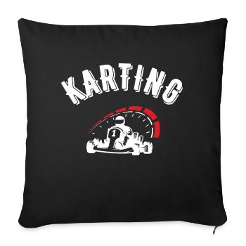karting - Housse de coussin décorative 45 x 45 cm - noir - Devant
