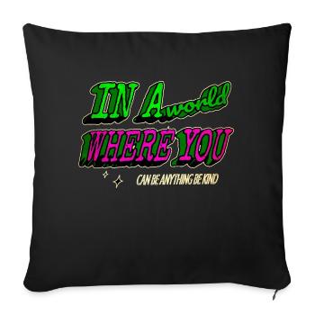 funny sayings birthday fruit cool fun go vegan - Sofa pillowcase 17,3'' x 17,3'' (45 x 45 cm) - black - Front