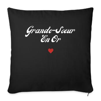 grande-sœur en or - Housse de coussin décorative 45 x 45 cm - noir - Devant