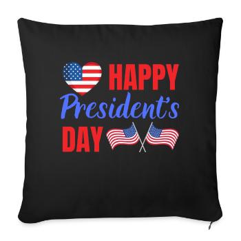 Bonne fête du président - Housse de coussin décorative 45 x 45 cm - noir - Devant