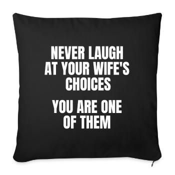 I love my wife, sincere love - Sofa pillowcase 17,3'' x 17,3'' (45 x 45 cm) - black - Front