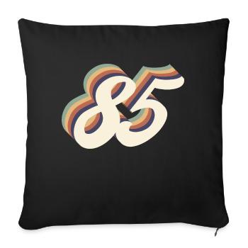 85ème anniversaire vintage - Housse de coussin décorative 45 x 45 cm - noir - Devant
