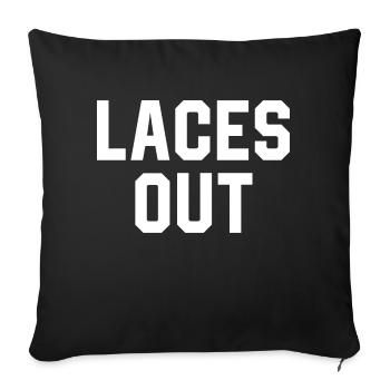 Laces Out - Sofa pillowcase 17,3'' x 17,3'' (45 x 45 cm) - black - Front