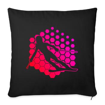 Ski Ski acrobatique Ski de sports d’hiver homme - Housse de coussin décorative 45 x 45 cm - noir - Devant