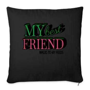 beagle for men present birthday present idea - Sofa pillowcase 17,3'' x 17,3'' (45 x 45 cm) - black - Front